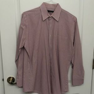 Geoffrey Beene red and white striped shirt